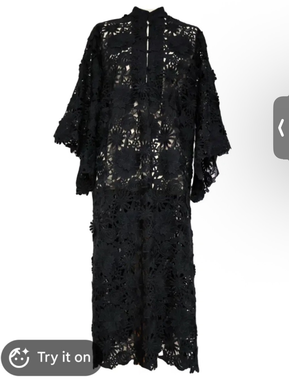 La Vie Style House Women’s Black Crochet Maxi Dress